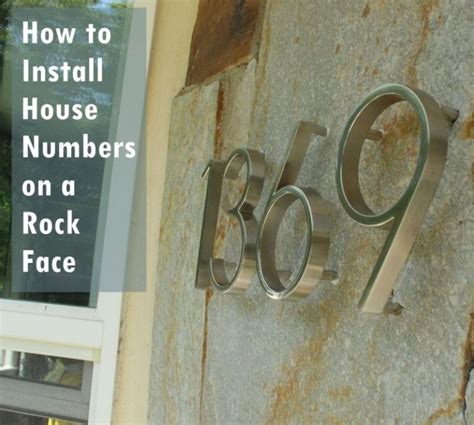 house numbers metal black on brick wall|how to install house numbers on brick.